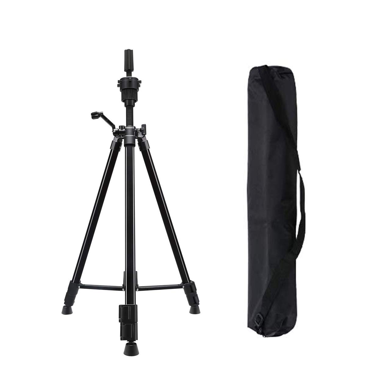 DanseeMeibr Plus Anti-Slip Aluminum Wig Stand - Adjustable Tripod (24-64Inch) for Hairdressing Training - Includes Carry Bag