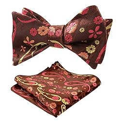 Alizeal Mens Handmade Floral Woven Self-tied Bow