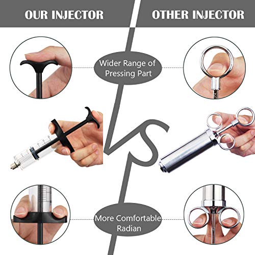 Meat Injector Syringe Plastic Marinade Injector for Smoker Marinade Flavor Injector with Screw-on Meat Needle 1-oz Flavoring Tool for Meat, Beef, Poultry Or Fruits Dishwasher Safe Smoker Accessories - Thumbnail 3