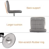 bigzzia Bar Stool Set of 2 Grey PU Leather Swivel Height Adjustable Backrest view 8