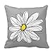 Decors Trendy Daisy with gray and yellow Pillow Case Cushion Cover Home Sofa Decorative 18 X 18 Squares (Twin Sides)