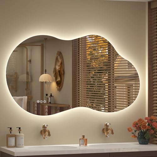 CHARMOR Irregular Cloud LED Bathroom Mirror