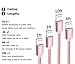 Fast Charge Cable, Miger 4 Pack 1Ft/3Ft/6Ft/10Ft Nylon Braided MFi Certified 8 pins to USB Charge and Sync Cable Compatible with 8,8Plus,7,7Plus,6S,6Plus,SE,5S,5,iPad,iPod Nano 7(Pink)
