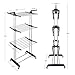 RichStar 3-Tier Clothes Drying Rack with Heavy Duty Wheels, 24 Stainless Steel Hanging Rods, Perfect for Your Laundry Room and Outdoor Laundry