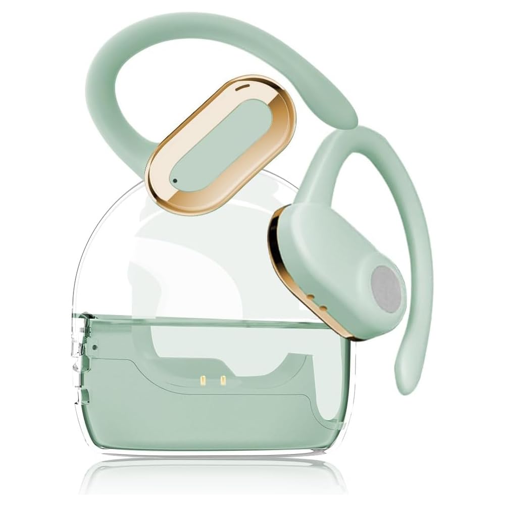 SLuB Open Ear Bluetooth Headset, Bluetooth Wireless Sports Headset, Air Conduction, Bluetooth 5.3, IPX5 Water Resistant, For Running, Fitness and Gaming (Green)