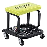 WAHSON OFFICE CHAIRS Mechanic Roller Seat for Garage with Three Divisions Tool Tray Yellow Pneumatic Tire Repair Stool Creeper Chair