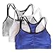 Fruit of the Loom Women's Cotton Pullover Sport Bra, Navy Heather/White/Grey-3 Pack