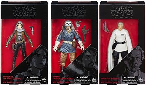 Star Wars The Black Series Rogue One Sergeant Jyn Erso Captain, Cassian Andor &amp; Director Krennic 6 inch - Set of 3 Action Figures