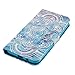 Galaxy J7 Sky Pro Case,HAOTP 3D Beauty Luxury Fashion PU Flip Stand Credit Card ID Holders Wallet Leather Case Cover for Samsung Galaxy J7 V/J7V/J7 Perx/J7 2017 - Mandala Floral Flower