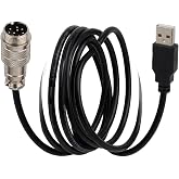 Pidwaok USB Male to DIN 9-Pin DIN9 Male Data Cable for Thrustmaster TH8A TSSH MOD+Handbrake Computerized Inline Cable 1.8 Meters
