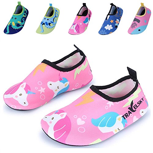 Vivay Toddler Kids Water Shoes Quick Drying Swim Beach Shoes Aqua Socks for Boys & Girls