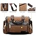 Zebella Men Canvas Leather Travel Duffel Tote Sports Shoulder Bag