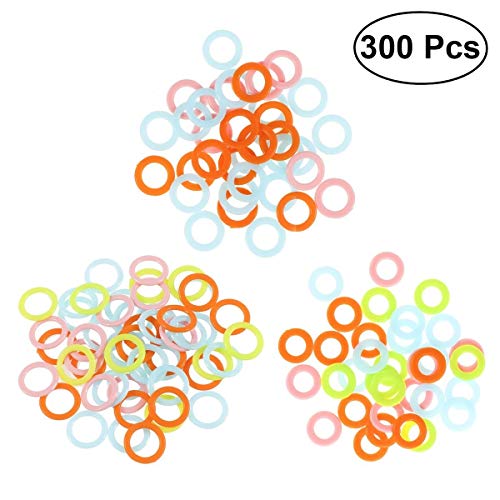 image for ULTNICE 300pcs Stitch Markers Plastic Knitting Markers Rings Smooth Cr