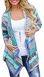 Womens Open Front 3/4 Sleeve Lighweight Knitted Soft Cardigan (XL, 2Blue)