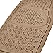BDK Heavy Duty VAN SUV Rubber Floor Mats - 4 Pieces 3 Rows Full Set- All Weather Trimmable Mat (Beige) - MT-713-711-BG_AMHD