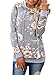 Famulily Women's Floral Printed Casual Long Sleeve Hoodie Pullover Sweatshirts(Grey,Large)