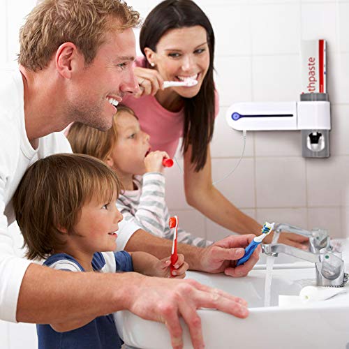Sealive UV Toothbrush Holder with Sterilization Function, Drying and Toothpaste Holder, Build-in Fan, Family Toothbrush for Shower Bathroom 5 Toothbrushes Holding - Thumbnail 3