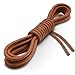 Miscly 3 Pairs Round Oxford Shoelaces for Dress Shoes 3/32″ Thin (30″, Brown)