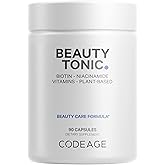 Codeage Biotin Supplement with Vitamin C, Vitamin E, Vitamin B6, Niacin, Folate, Organic Food Blend, Phytoceramides, Astaxanthin, Selenium - Beauty Tonic - Hair, Skin, and Nail Support - Vegan, 90 Ct