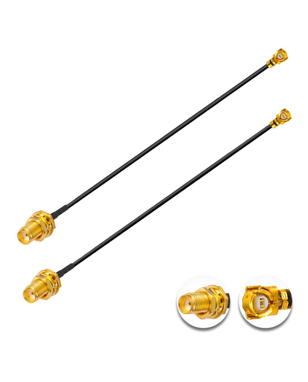 Vecys 2PCS U.F.L1 to SMA Female Low Loss Coaxial Cable 4" /10CM U.F.L1 1.37mm Mini-Coaxial Pigtail Cable for Wireless Routers Mini PCIE Network Cards PCI Wi-Fi WAN Repeater