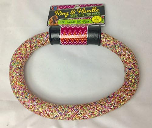 Ring and Handle Rope Toy for Dogs Toss Fetch Tug Play bow wow pet dental higiene