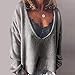 Mlide Womens Sweater, Long Sleeve Deek V-Neck Solid Color Loose Coat,Gray,Mthumb 3