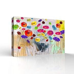 Wall26-Canvas Wall Art-Colorful Flower-Giclee Painting Wall Bedroom Living House Decoration Home Art - 12x18 inches