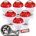 Best Egg Cooker Set – Hard And Soft Boiled Eggs Without The Shell, Silicone Boiler Cups, Non-Stick For Easy Pop Out, BPA Free Safe Egg Steamer For Healthy Cooking - With Egg Separator Spoon
