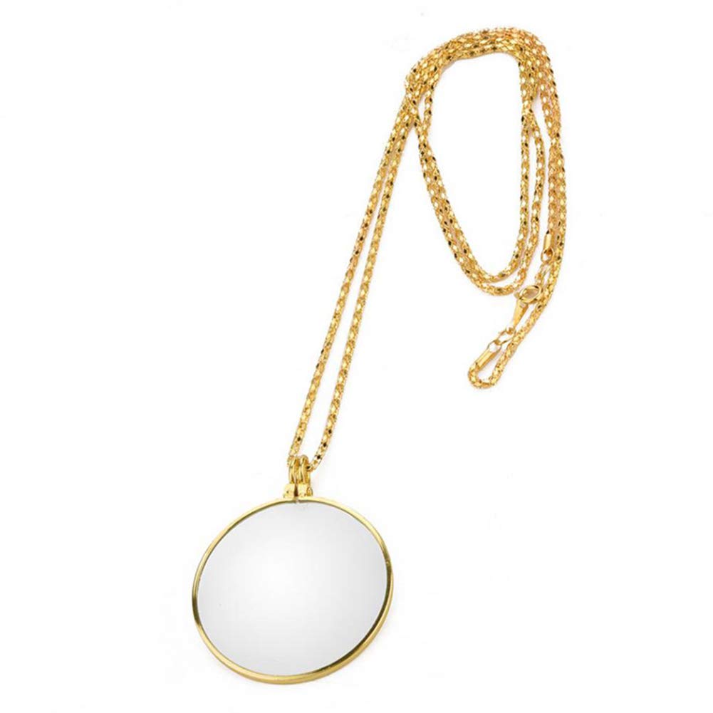 Magnifying Glass Necklace Pendant 5X Necklace Magnifier Chain Monocle Magnifier Pendant Necklace Magnifying Glass Pocket Magnifying Glass Lens Magnifier Jewellers Loupe Magnifier Glasses Long Necklace