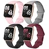 Brigtlaiff Pack 4 Compatible with Watch Band 38mm 40mm 41mm, Soft Silicone Sport Replacement Strap Women Men for Watch…