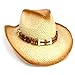 Skeleteen Western Straw Cowboy Hat - Straw Woven Cow Boy Sun Hats Cowgirl Costume Accessories - 1 Piece Brown