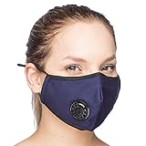 Debrief Me Dust Mask - Air Filtration Pollution Breathable Respirator Masks (1 Mask + 2 Filters) (Dark Blue)