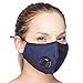Debrief Me Dust Mask - Air Filtration Pollution Breathable Respirator Masks (1 Mask + 2 Filters) (Dark Blue)