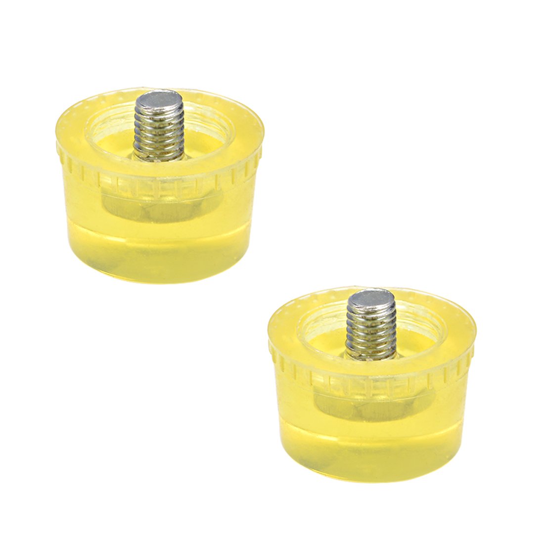 Sourcingmap 2PCS 40mm Diameter Mallet Hammer Replacement Striking Head Tip Yellow