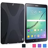 Tab S2 9.7 Case, LK [Perfect Fit] X Design Slim TPU Gel Rubber Soft Skin Case Cover for Sasmung Galaxy Tab S2 9.7 + Free Stylus Pen (Black )