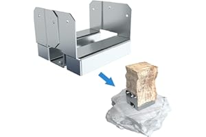 vikofan 10 PCS 4x4 Galvanized Post Base Steel Inter 3.5x3.5 Wood to Concrete Adjustable Post Anchor with 1" Standoff for Deck Patio Gazebo Pergola