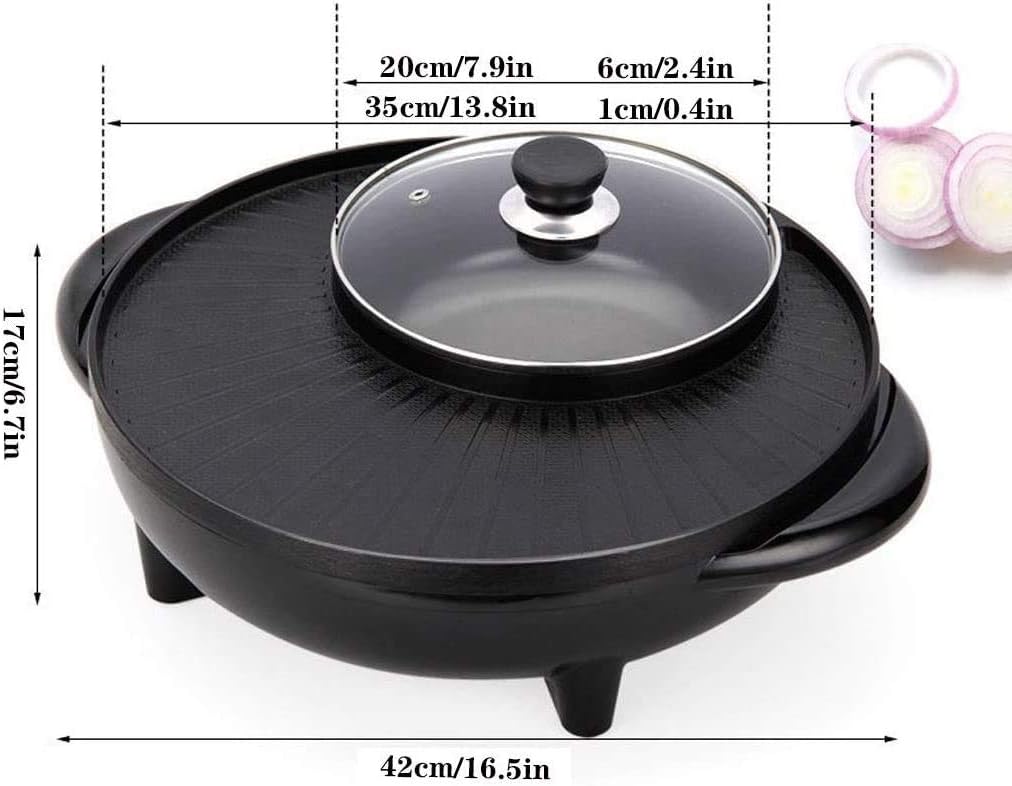 review NOLOGO Multifunction Barbecue Pot Double Pot Electric Hot Pot Electric Grill Thai Barbecue Grill Korean BBQ Hot Pot Electric 1700W [Energy Class A]