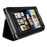 IMAGE® Full Screen Touchable Leather Cover Case for Barnes and Noble Nook Tablet Nook Color with Stand Black