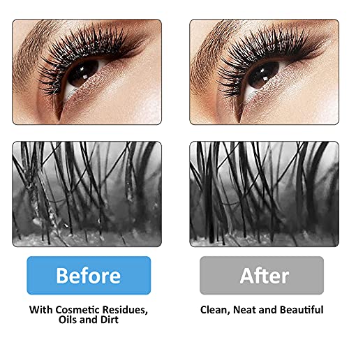 Eyelash Extension Cleanser Lash Shampoo, Lash Cleanser for Extensions with Brush & Wand, Eyelash Shampoo Remove Eyelid Makeup Mascara, Paraben & Sulfate Free Eyelash Cleanser Safe for Salon & Home Use