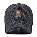 King Star Mens Winter Wool Woolen Tweed Peaked Earflap Baseball Cap Black
