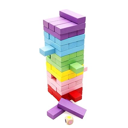 Storio Challenging Maths Jenga Game for Adults and Kids. Make Maths Fun for Kids or Have Party Fun (Color)