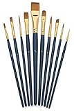 Art Brush Set-Watercolor and Acrylic Artist Paint Brushes-Short Handle-Hobby Painting-Paint By Numbers-Ceramics-Face Painting