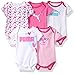 PUMA Baby Girls' 5 Pack Ss Bodysuits, Sugar Plum, 6-9 Months