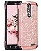 ZTE Grand X4 Case, ZTE Blade Spark Case,ZTE Grand X 4 Case,BENTOBEN 2 in 1 Sparkly Glitter Slim Hybrid Hard Cover Shockproof Protective Case for ZTE Grand X4/ZTE Blade Spark (Z971) /ZTE Z956,Rose Gold
