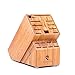 Bamboo Knife Block (Without Knives), Best For Storage Of Your Quality Cutlery. Stylish and Eco-Friendly, This Beautiful & Professional Wooden Block Will Be A Great Kitchen Addition. By Midori Way