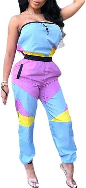 security Damen Einteiler/Jumpsuit/Strampler mit Farbblockierung: Amazon