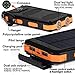 Bysionics Solar Phone Charger,Portable Charger Solar Charger Power Bank 12000mah External Backup Battery Pack Dual USB with 2LED Light Carabiner and Compass for Your Smartphones and More (Orange)