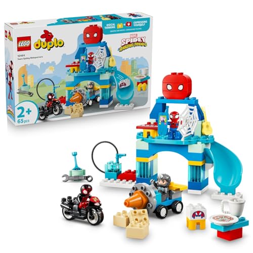 Duplo | Marvel Le Quartier Général de l’Équipe Spidey - Jeu Éducatif pour Motricité de Bébé - Jouet Montessori - Cadeau pour Garçon dès 2 Ans ou Fan de Spidey et Ses Amis extraordinaires 10464