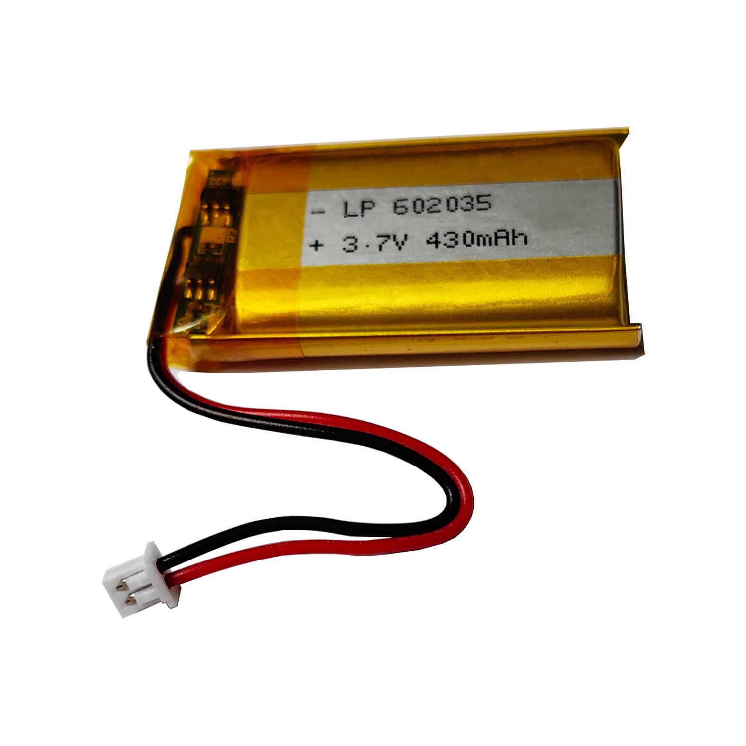 602035 Battery, 3.7V Lithium Battery 430mAh - with Jst Ph1.25 Plug for Bluetooth Headset Battery Replacement, Mini DVR, GPS,MP3,MP4 and More