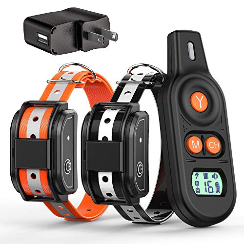 FunniPets 2019 Upgraded Dog Training Collar, 2600FT Remote Shock Collar for Dogs IP67 Waterproof Reflective Dog Shock Collar for Medium and Large Dogs with 3 Training Modes